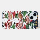 Speelse Kerst Elfen Sneeuw iPhone / iPad case (Achterkant (horizontaal))