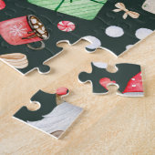 Speelse Kerst Esthetische Patroon - Leuke Feestdag Legpuzzel (Zijkant)