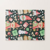 Speelse Kerst Esthetische Patroon - Leuke Feestdag Legpuzzel (Horizontaal)