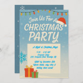 Speelse kerst party uitnodiging (Voorkant / Achterkant)