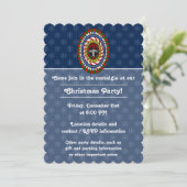 Speelse kerst party uitnodiging (Staand voorkant)