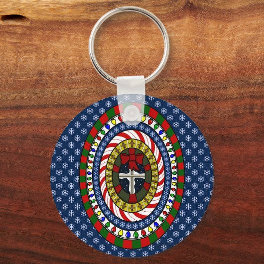 Speelse kerst Sleutelhanger (Voorkant)