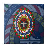 Speelse kerst Tegel Tegeltje (Voorkant)