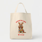 Speelse Kerst Waterverf Cocker Spaniel Hond Tote Bag (Voorkant)