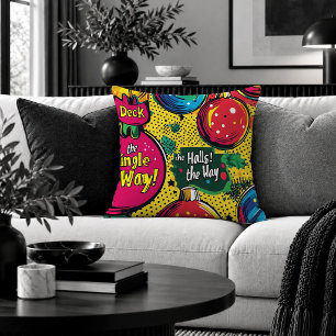 Speelse Kerstballen Pop Art Accent Kussen