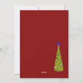 Speelse Kerstbomen Nep Vilt Uiterlijk Feestdagenkaart (Achterkant)