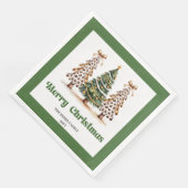 Speelse Kerstboom Luipaardprint Servetten Custo (Hoek)