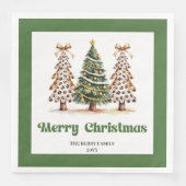 Speelse Kerstboom Luipaardprint Servetten Custo (Voorkant)
