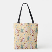 Speelse kerstkatten met garen en vakantiemotief tote bag (Achterkant)