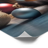 Speelse Kerstkitten bij de boom met Ornament Poster (Hoek)