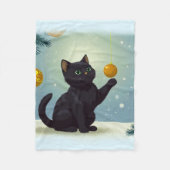 Speelse Kerstkitten Fleece Deken (Voorkant)