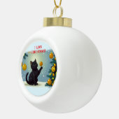 Speelse Kerstkitten Keramische Bal Ornament (Rechts)