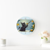 Speelse Kerstkitten Ronde Klok (Huis)