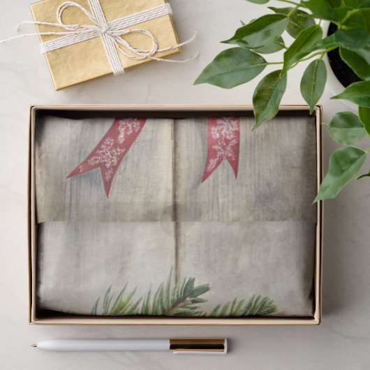 Speelse kerstkrans tissuepapier rustiek (Geschenk)