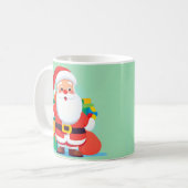Speelse Kerstman Koffiemok (Voorkant links)