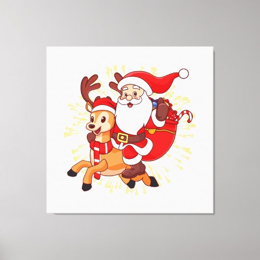 **"Speelse Kerstman Ontwerp – Leuk en Feestelijk C Canvas Afdruk (Voorkant)