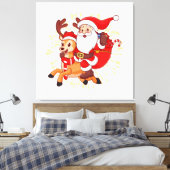 **"Speelse Kerstman Ontwerp – Leuk en Feestelijk C Canvas Afdruk (Insitu (Slaapkamer))