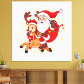 **"Speelse Kerstman Ontwerp – Leuk en Feestelijk C Canvas Afdruk (Insitu (Woonkamer))