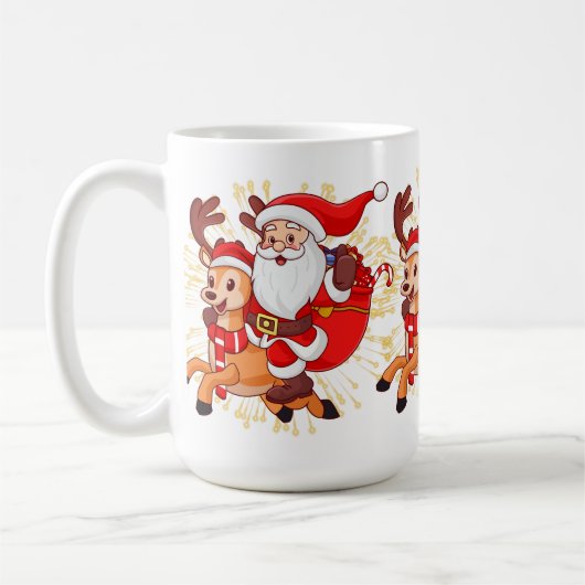 **"Speelse Kerstman Ontwerp – Leuk en Feestelijk C Koffiemok (Links)