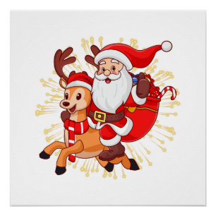 **"Speelse Kerstman Ontwerp – Leuk en Feestelijk C Perfect Poster