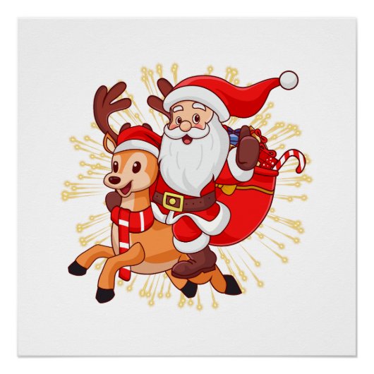 **"Speelse Kerstman Ontwerp – Leuk en Feestelijk C Perfect Poster (Voorkant)