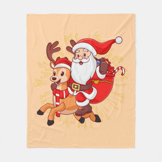**"Speelse Kerstman Ontwerp – Leuk en Feestelijk K Fleece Deken (Voorkant)