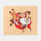 **"Speelse Kerstman Ontwerp – Leuk en Feestelijk K Fleece Deken (Voorkant (Horizontaal))