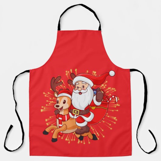 **"Speelse Kerstman Ontwerp – Leuk en Feestelijk K Schort (Voorkant)