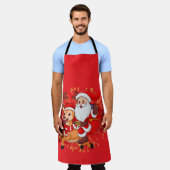 **"Speelse Kerstman Ontwerp – Leuk en Feestelijk K Schort (Gedragen)