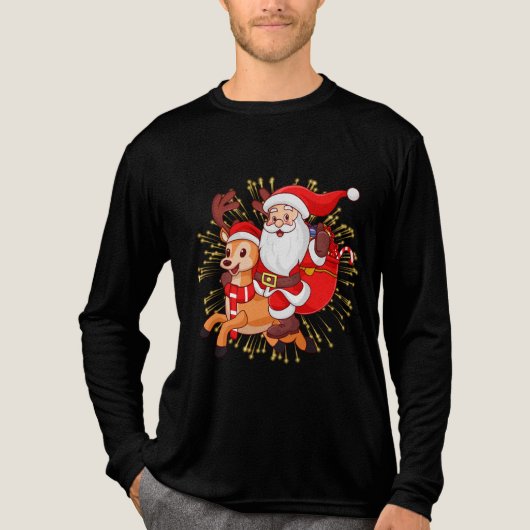 **"Speelse Kerstman Ontwerp – Leuk en Feestelijk K Tri-Blend Shirt (Voorkant volledig)