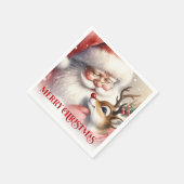 Speelse Kerstman Rudolph Kerst Diner Servetten (Hoek)