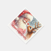 Speelse Kerstman Rudolph Kerstfeest Servetten Set (Hoek)