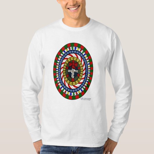 Speelse Kerstmannen Licht Shirt (Voorkant)