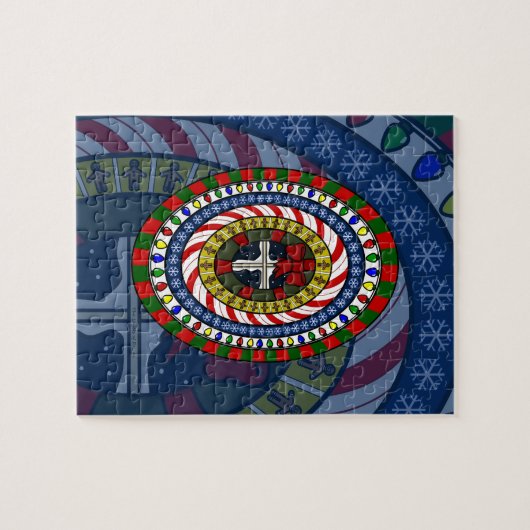 Speelse kerstpuzzel legpuzzel (Horizontaal)