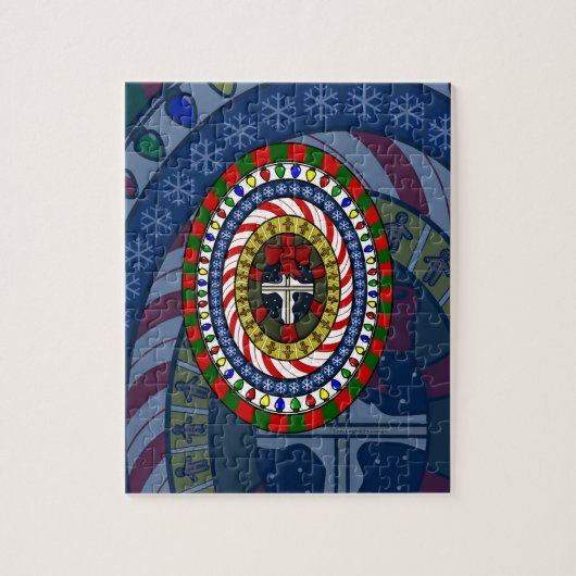 Speelse kerstpuzzel legpuzzel (Verticaal)