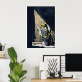 Speelse kikker-kunstprint - humoristische badkamer poster (Thuiskantoor)