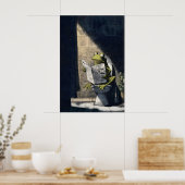 Speelse kikker-kunstprint - humoristische badkamer poster (Keuken)