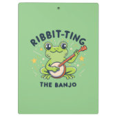 Speelse Kikker met Banjo - Schattigee Musical Amph Klembord (Achterkant)