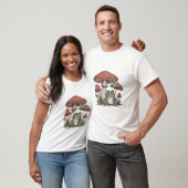 Speelse kikker onder paddenstoel parasol t-shirt (Unisex)