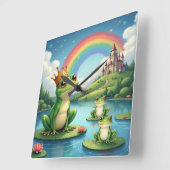 Speelse Kikker Prins Kinderen Wandklok (Hoek)