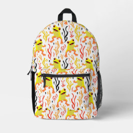 speelse kikkers bedrukte rugzak