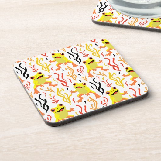 speelse kikkers bier onderzetter (Linkerzijde)