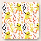 speelse kikkers bier onderzetter (Voorkant)