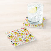 speelse kikkers glazen onderzetter (Schuin)