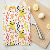 speelse kikkers theedoek (Quarter Fold)