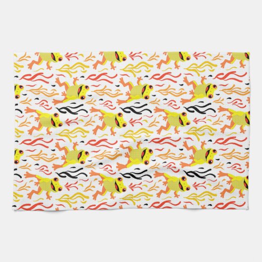 speelse kikkers theedoek (Horizontaal)