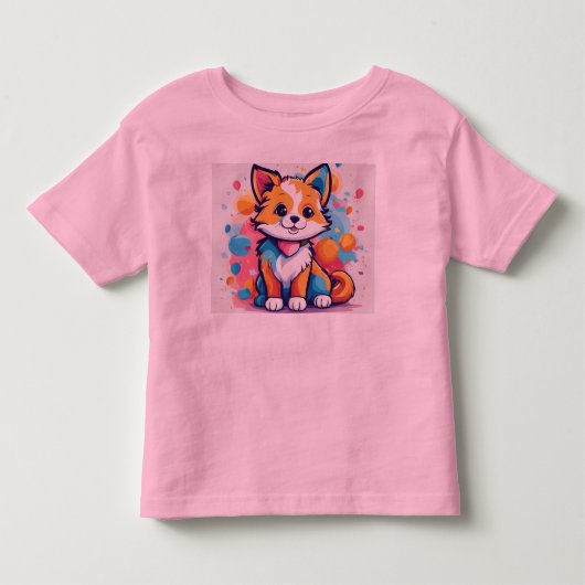 Speelse Kinder hond en kat T-shirt ontwerp (Voorkant)