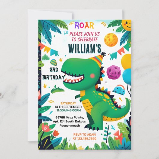 speelse kinder schattige jongens T drie 3 rex 3e v Kaart (Voorkant)