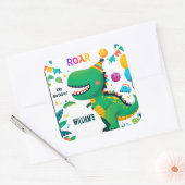 speelse kinder schattige jongens T drie 3 rex 3e v Vierkante Sticker (Envelop)