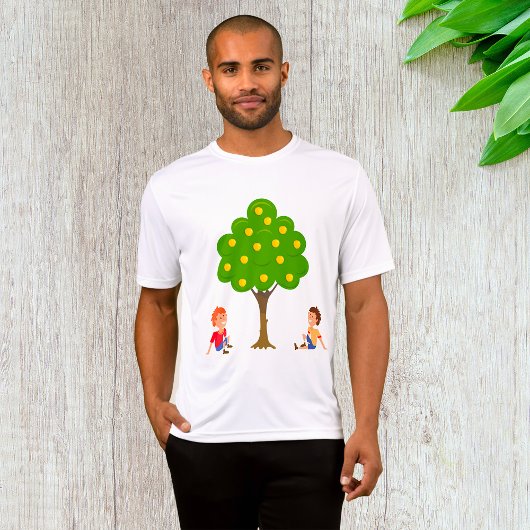 Speelse Kinderen die onder een appelboom zitten T-shirt